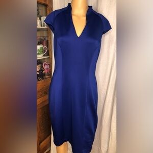 New York Company stretch size medium royal blue dress with fitted seams
